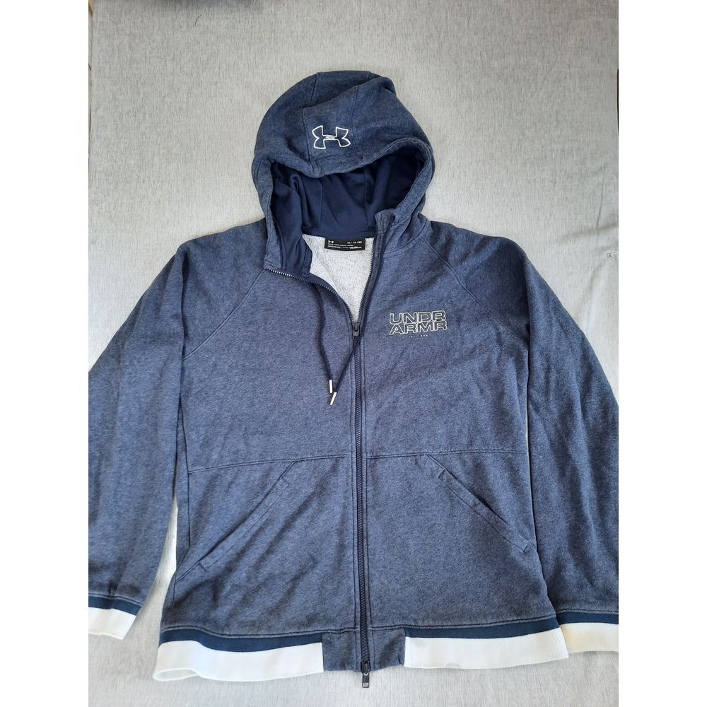 Under Armour Fitted ColdGear Men XL Scuba Style Hoodie Drawstring Zip-Up Sweater